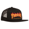 Thrasher Cap Flame Emb Mesh Black