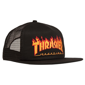 Thrasher Cap Flame Emb Mesh Black