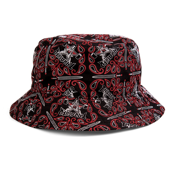 Thrasher Cap Bandana Bucket Black Red