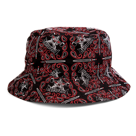 Thrasher Cap Bandana Bucket Black Red