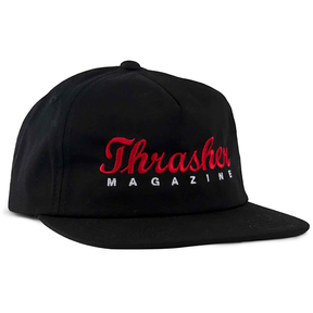 Thrasher Cap Oval Script Snapback Black
