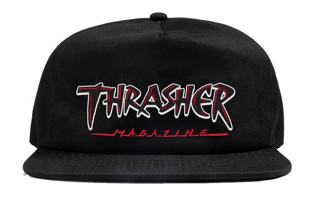 Thrasher Cap Slash Black Snapback
