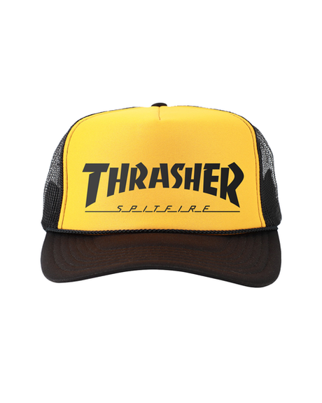 Thrasher Cap Spitfire Trucker Black Gold Black
