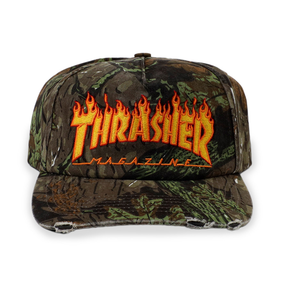 Casquette snapback Thrasher Flame Distressed Camo