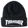 Thrasher Beanie Logo Embroidered Black White
