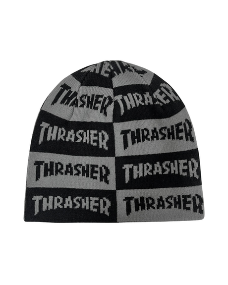 Thrasher Beanie Mag Checkered Skully Black Grey