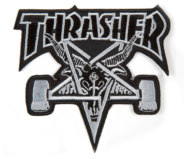 Thrasher Patch Logo Skate Goat Black Grey