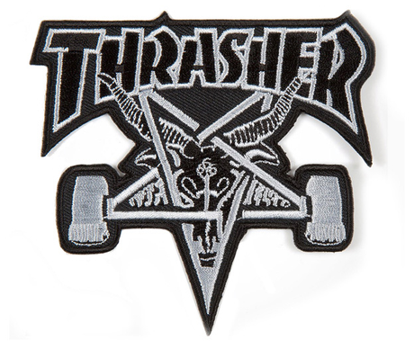 Thrasher Patch Logo Skate Goat Black Grey