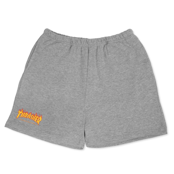 Thrasher Short Wo Flame Logo P.E Heather Grey