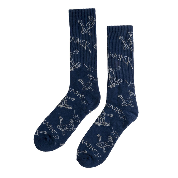 Thrasher Socks Gonz Logo Crew Navy Grey