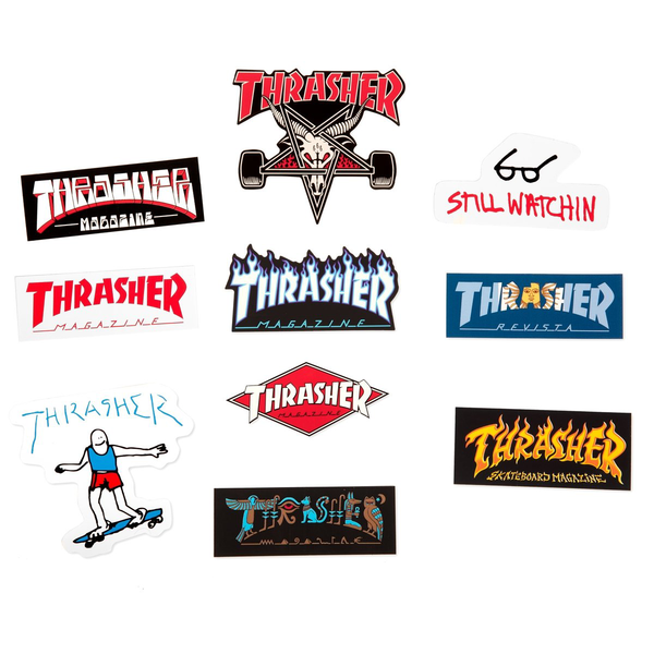 Thrasher Sticker (Pack De 10) Collage Assorted