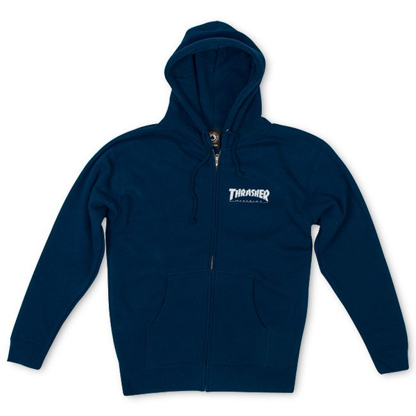 Thrasher Sweat Logo Hood Zip Navy