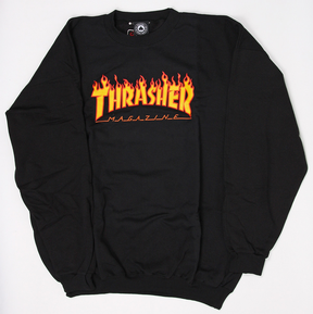 Thrasher Sweat Flame Black