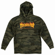 Thrasher Sweat Flame Hood Forest Camo