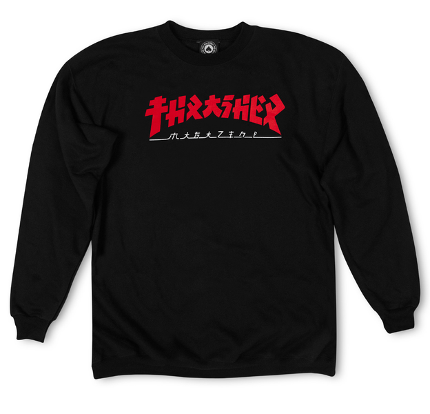 Thrasher Sweat Godzilla Crew Black