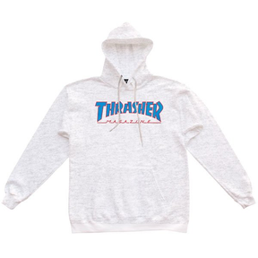 Thrasher Sweat Outlined Hood Ash Grey