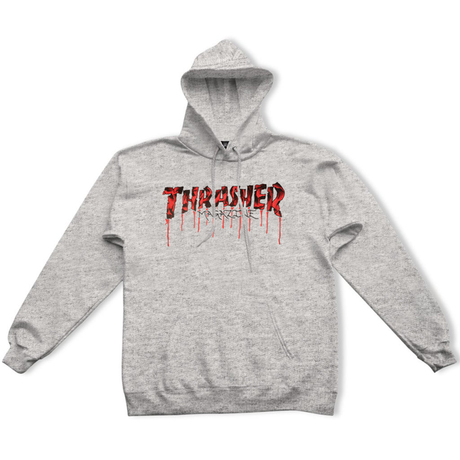 Thrasher Sweat Blood Drip Hood Ash