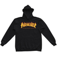 Thrasher Sweat Godzilla Flame Hood Black
