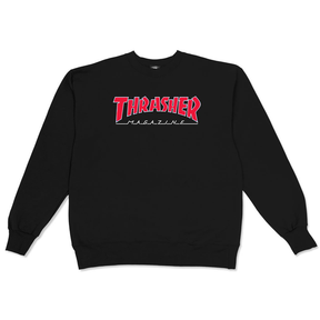 Thrasher Sweat Outlined Crew Black Red