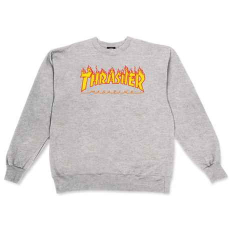 Thrasher Sweat Flame Crew Light Steel