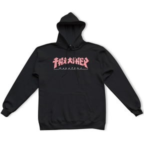 Thrasher Sweat Wo Godzilla Hood Black Pink
