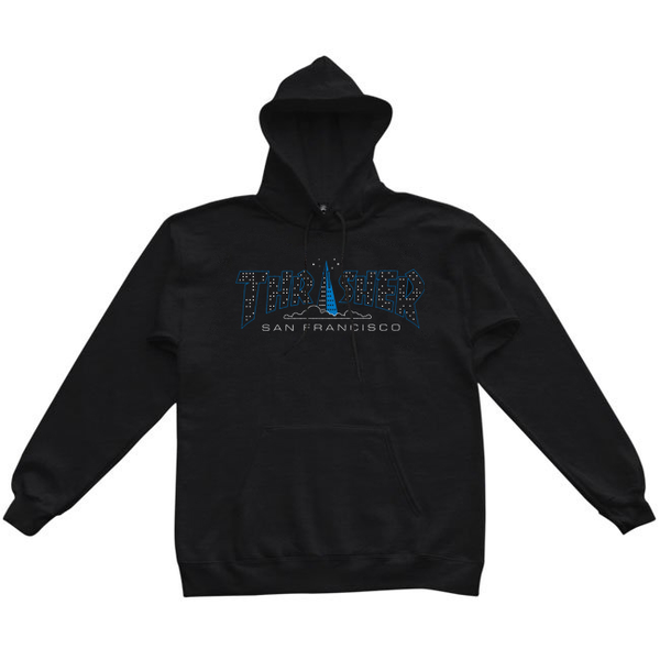 Thrasher Sweat Pyramid Hood Black