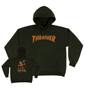 Thrasher Sweat Burn It Down Hood Dark Chocolate