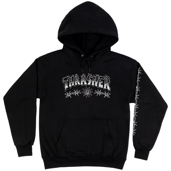 Thrasher Sweat Barbed Wire Hood Black