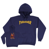 Thrasher Sweat Burn It Down Hood Navy