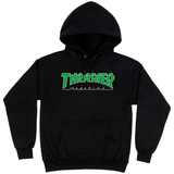 Thrasher Sweat Outlined Hood Black Green