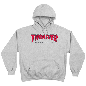 Thrasher Sweat Outlined Hood Lt Steel Red