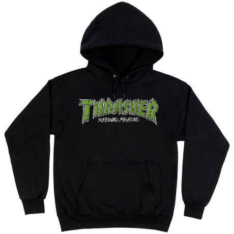 Thrasher Sweat Brick Hood Black