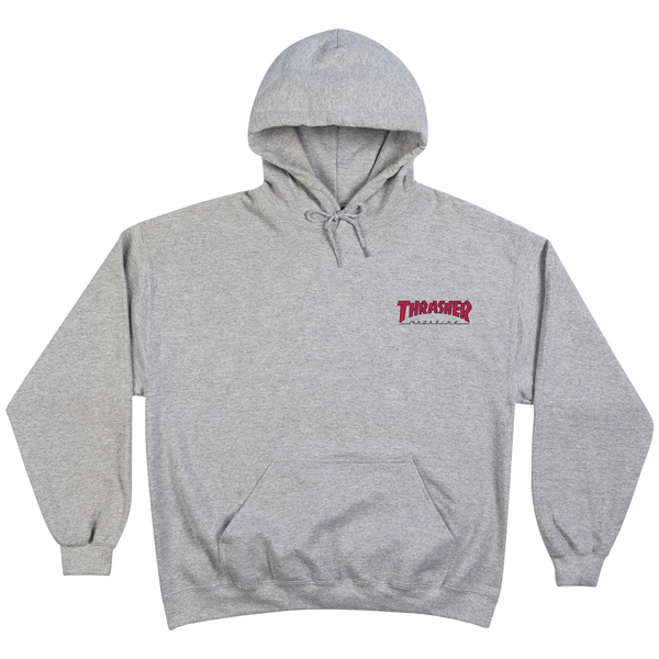 Thrasher Sweat Little Outlined Hood Grey