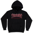 Thrasher Sweat Flame Hood Black Red