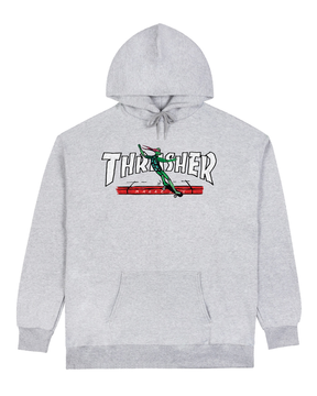 Thrasher Sweat Red Curb By Lsd Worldpeace Hood Ash Grey