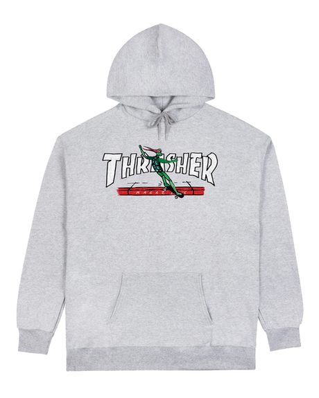 Thrasher Sweat Red Curb By Lsd Worldpeace Hood Ash Grey