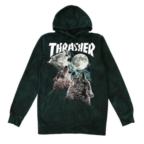 Sweat à capuche Thrasher Wolves Washed Black