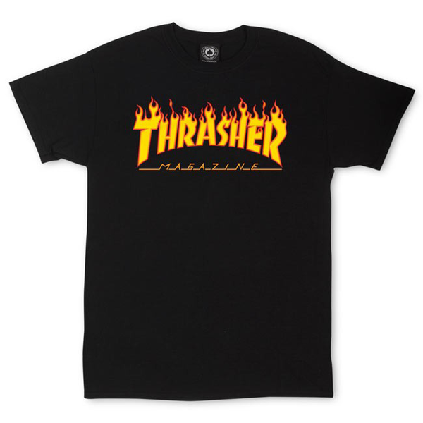 Thrasher T-Shirt Flame Black