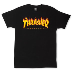 Thrasher T-Shirt Flame Black
