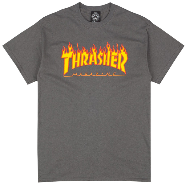 Thrasher T-Shirt Flame Charcoal