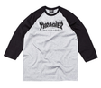 Thrasher T-Shirt Flame Raglan Grey Black