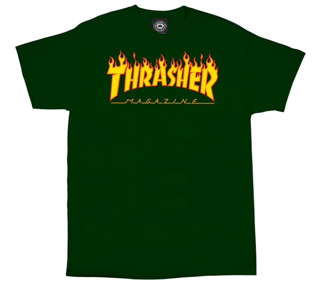 Thrasher T-Shirt Flame Forest Green