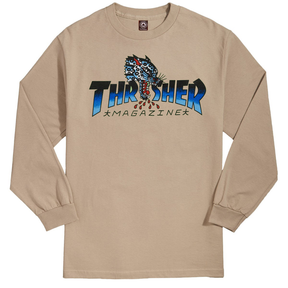 Thrasher T-Shirt Leopard Mag Ls Sand
