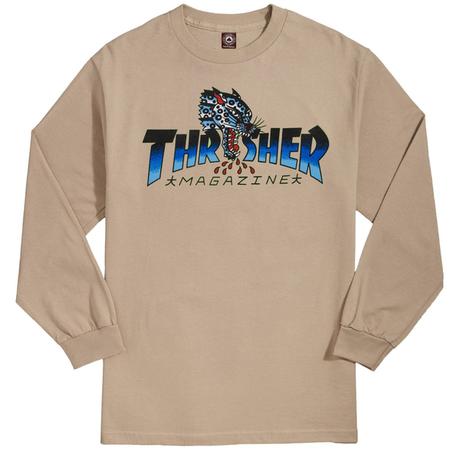Thrasher T-Shirt Leopard Mag Ls Sand