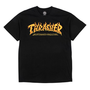 Thrasher T-Shirt Fire Logo Ss Black