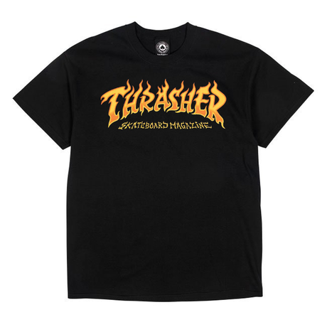Thrasher T-Shirt Fire Logo Ss Black