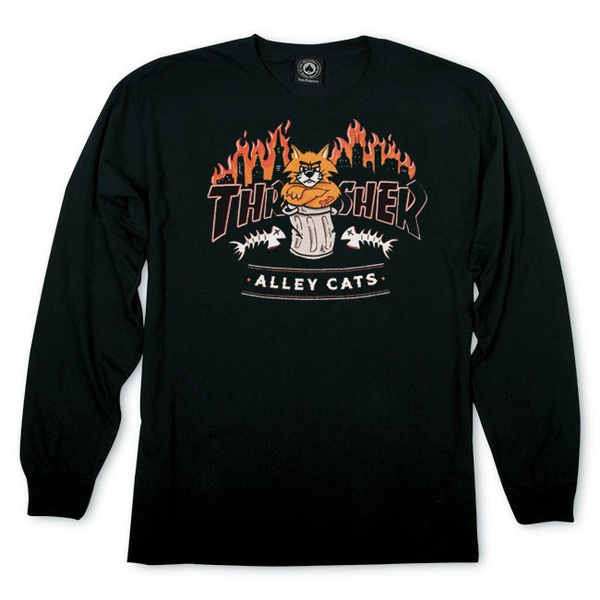 Thrasher T-Shirt Alley Cats Ls Black