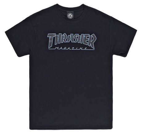 Thrasher T-Shirt Outlined Black Black
