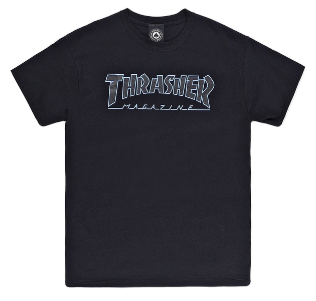 Thrasher T-Shirt Outlined Black Black