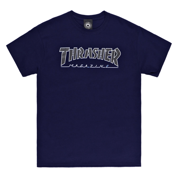 Thrasher T-Shirt Outlined Navy Black